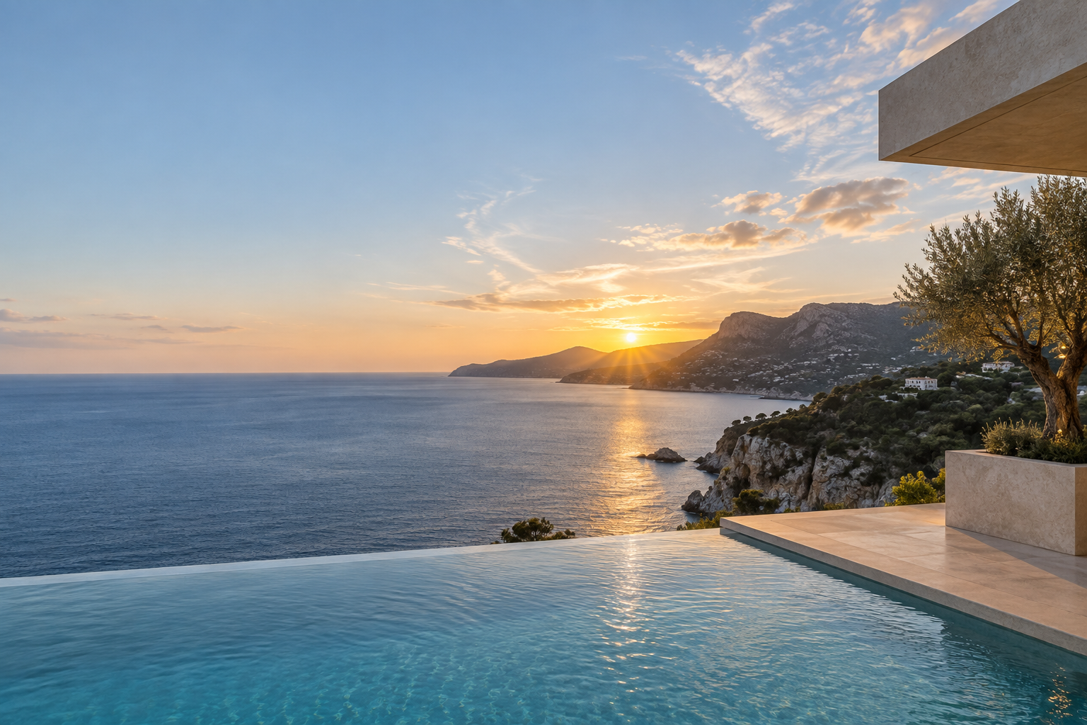 Mediterranean terrace overlooking the sea